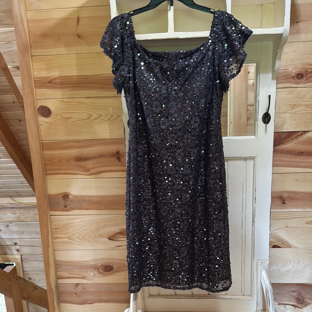 Night Way Collections Purple Gray Midi Dress Pre Worn Once
